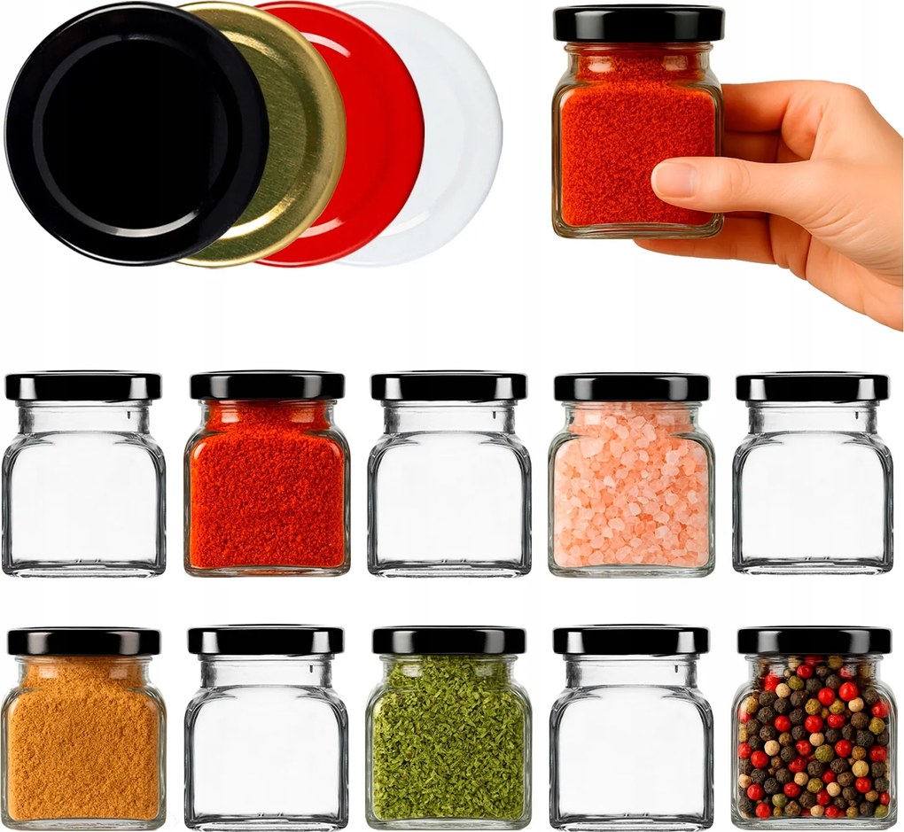 50X Fűszertartó Tégelyek Méz Esküvő Üveg Fűszertartó 120 ML