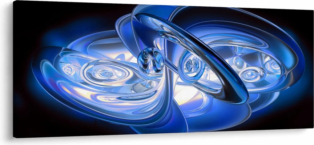 Kék absztrakt kép (120x50 cm)