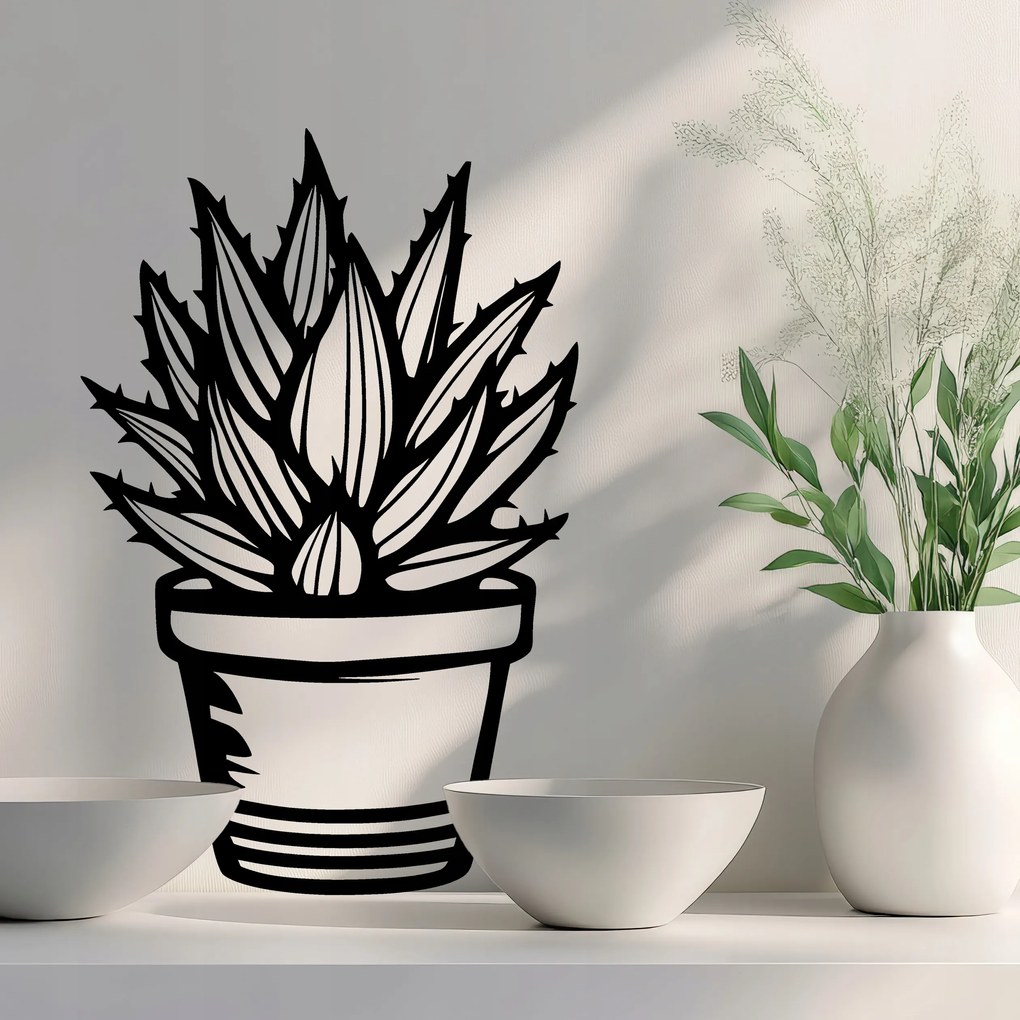Aloe Vera fali dekoráció Dekoráció 25 cm Wallart