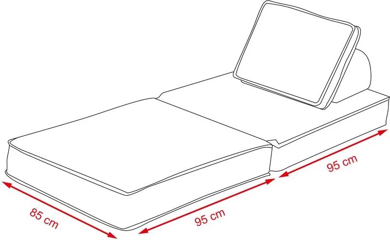CALMERO kinyitható, multifunkciós kanapé – világosbarna