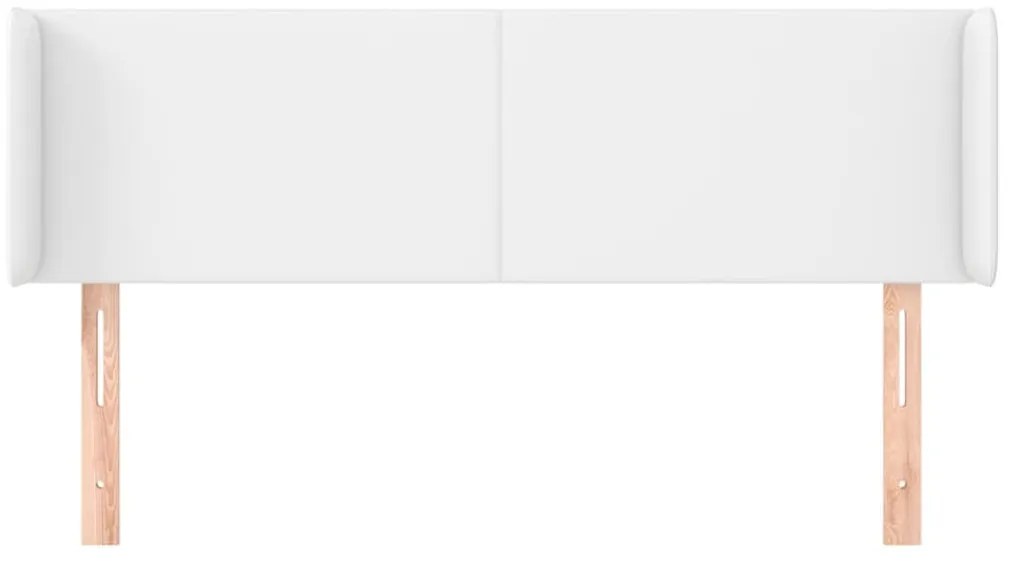 fehér műbőr szárnyas fejtámla 147x16x78/88 cm