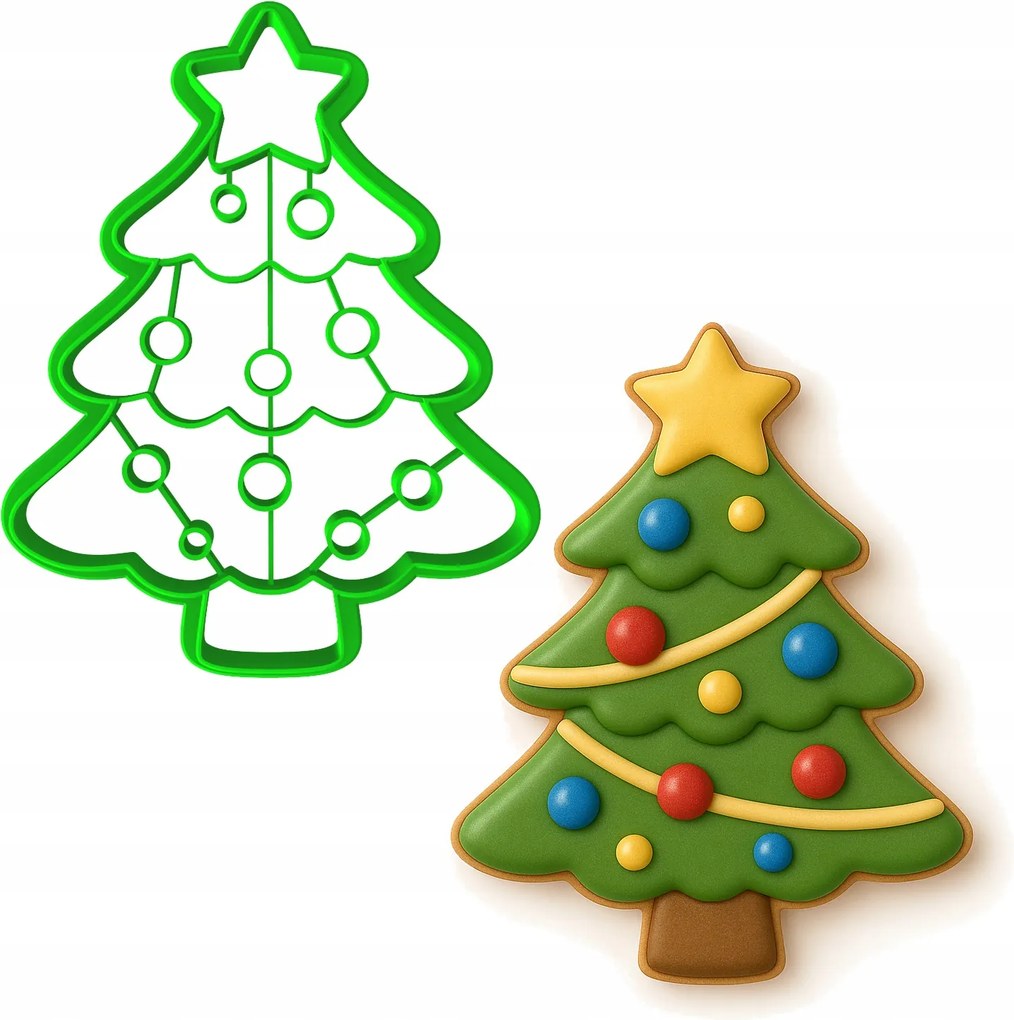 Mézeskalács lyukasztó Forma Karácsonyi Karácsonyfa 10cm