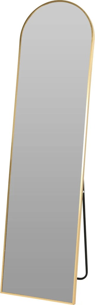 Álló Tükör Arany Íves Alátámasztással 42X4X152 CM Fém Keret Elegáns