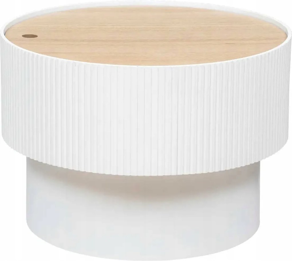 Dohányzóasztal tárolórekesszel Enola, kerek, Ø 55 cm