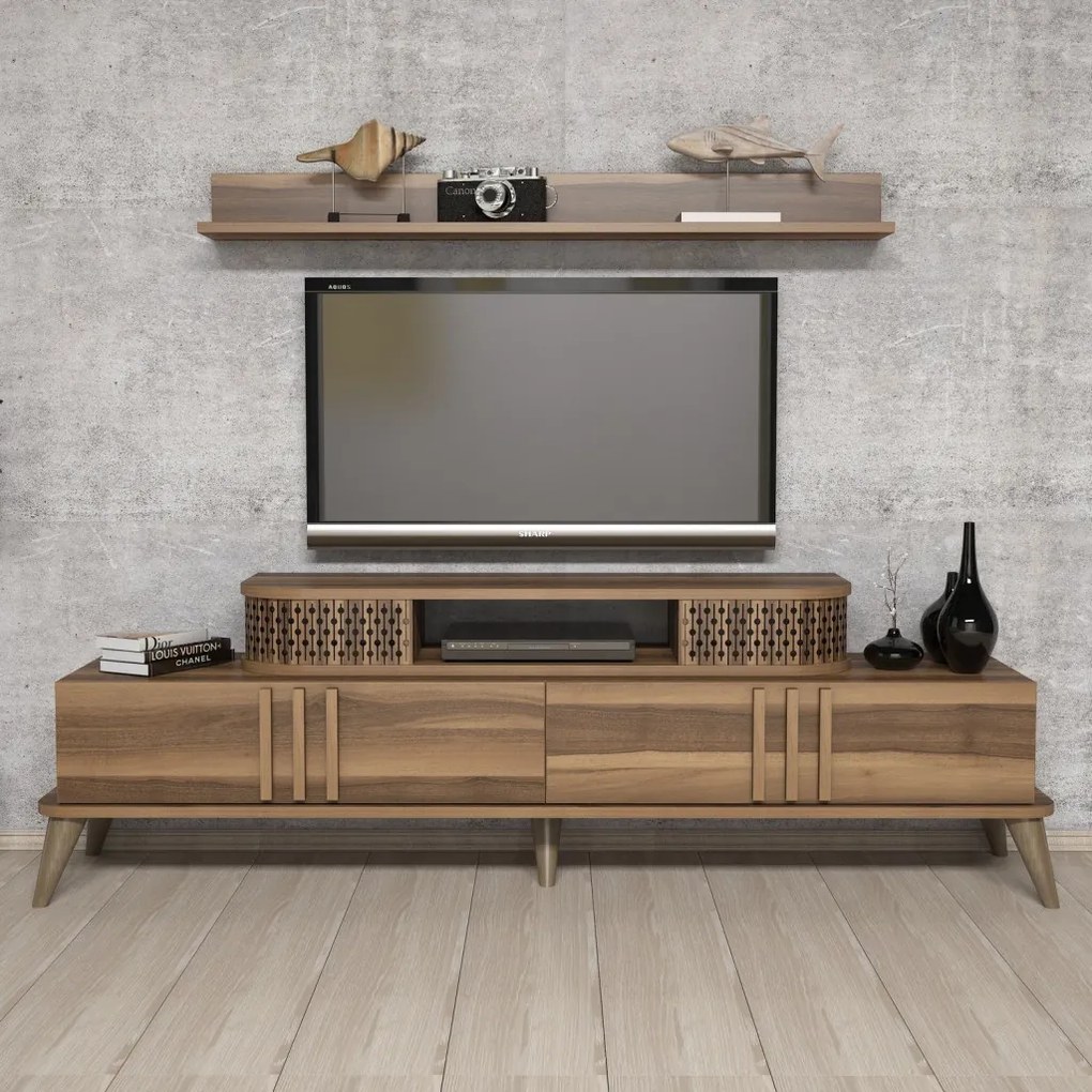 Eylül TV-állvány, dió, 168 cm