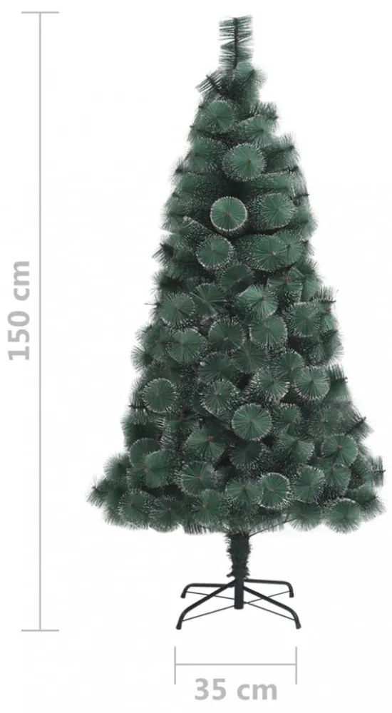 zöld PET műkarácsonyfa állvánnyal 150 cm