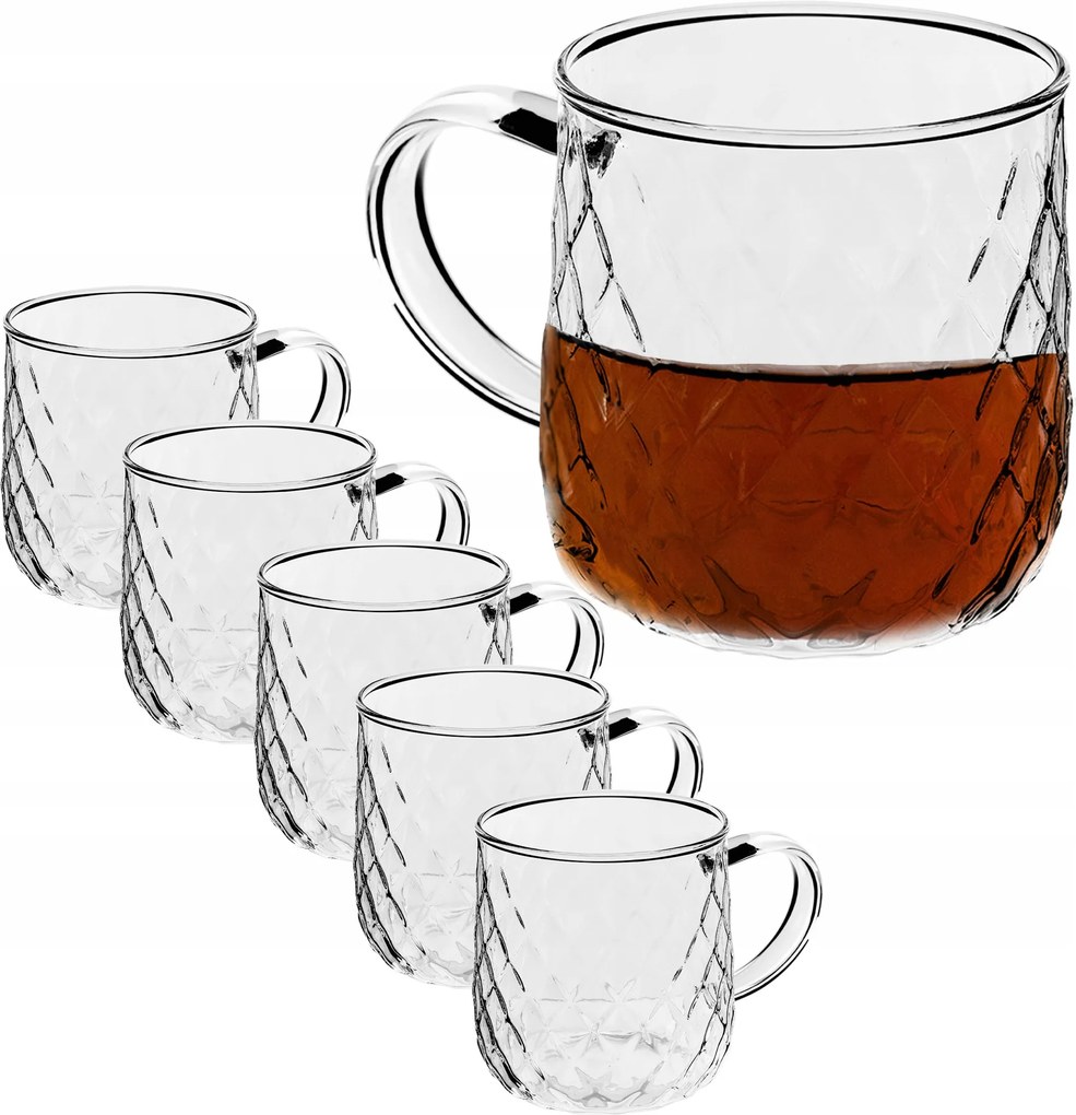 Tea Poharak Kávéfüllel 350ml Italos Pohár Szett 6 db-os