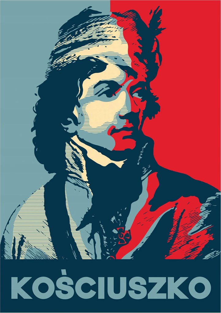 Poszter Tadeusz Kościuszko Híres lengyelek Popart