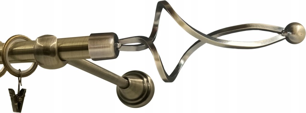 Függönykarnis fém fi16 twist Antik Arany 160cm galvanizált