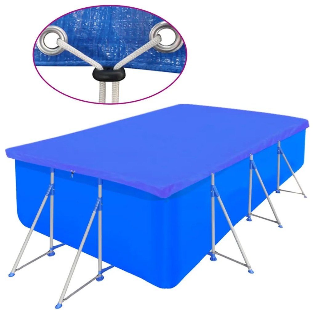 2 db polietilén négyszögletes medencetakaró 90 g/nm 400x207 cm