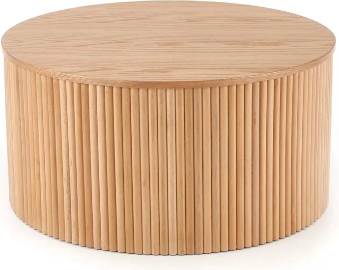 Tamis kerek dohányzóasztal 80 cm - natúr