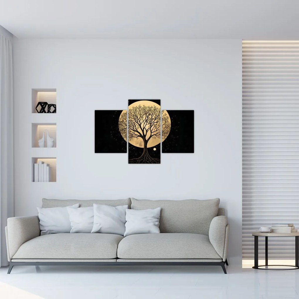 Kép – Fa arany teliholdban I. (90x60 cm)