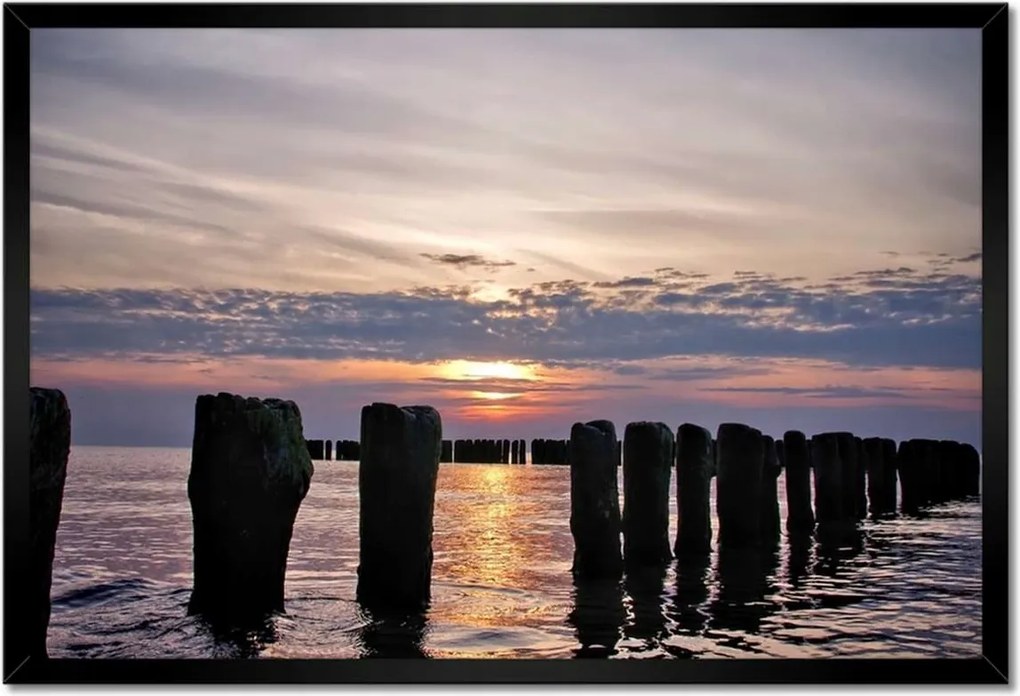 Poszterek keretben 60x40 Hullámtörők a Balti-tengeren