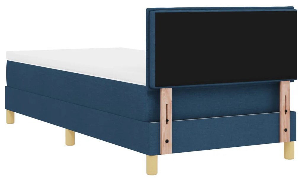 Box Spring Ágy Matrával & LED Kék 90x190 cm Szövet