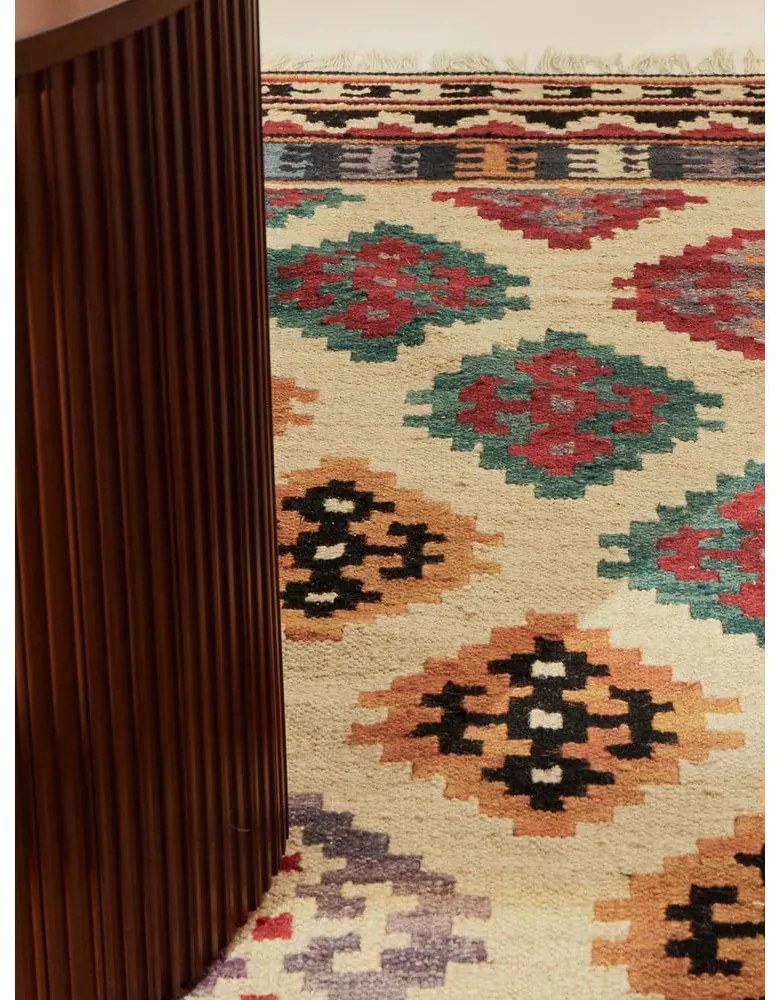 Piros kétoldalas kézi szövésű gyapjú szőnyeg 200x290 cm Kamal Kian – Nouristan
