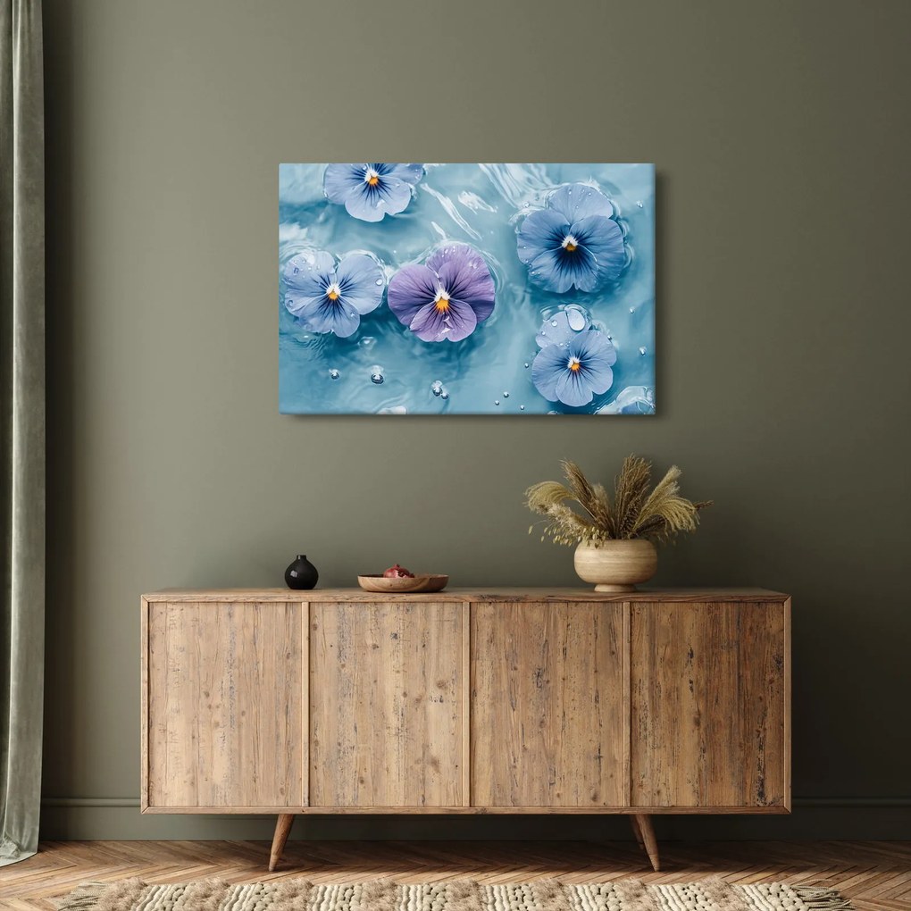 Kép - Ibolyák a vízben (90x60 cm)