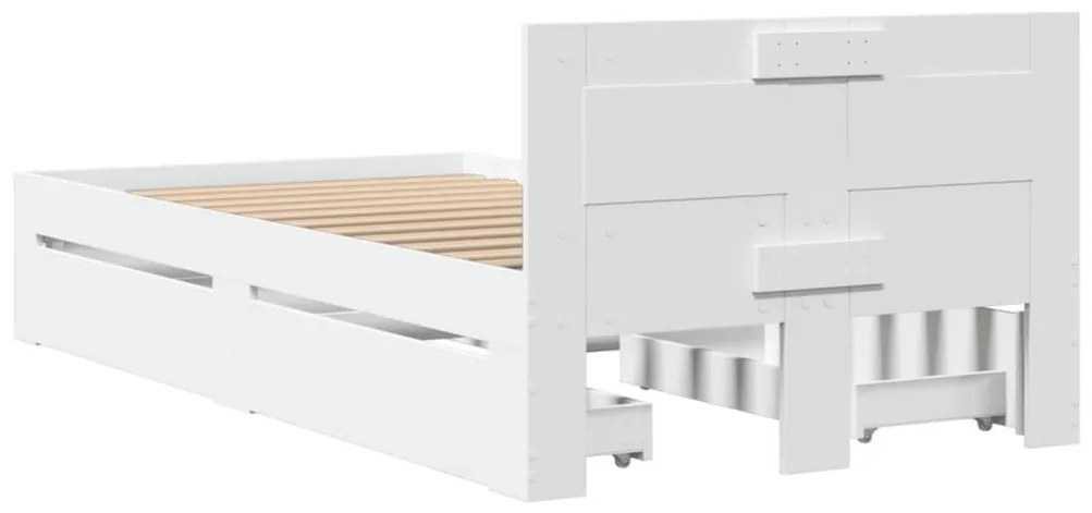 fehér ágykeret fejtámlával matrac nélkül 90x200 cm