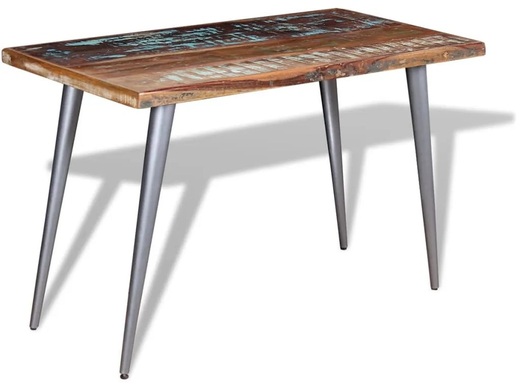 Tömör újrahasznosított fa étkezőasztal 120 x 60 x 76 cm