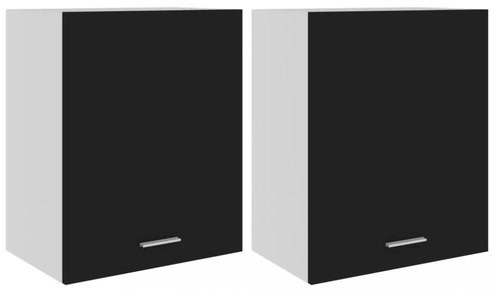 “Lyon” 2 db fekete szerelt fa függő szekrény 50 x 31 x 60 cm