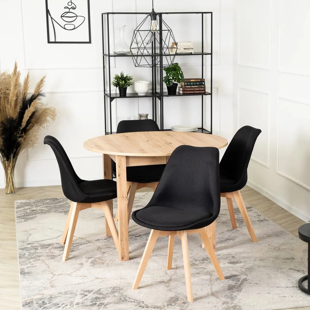 Fekete Szövet Étkezőszék NEVEL