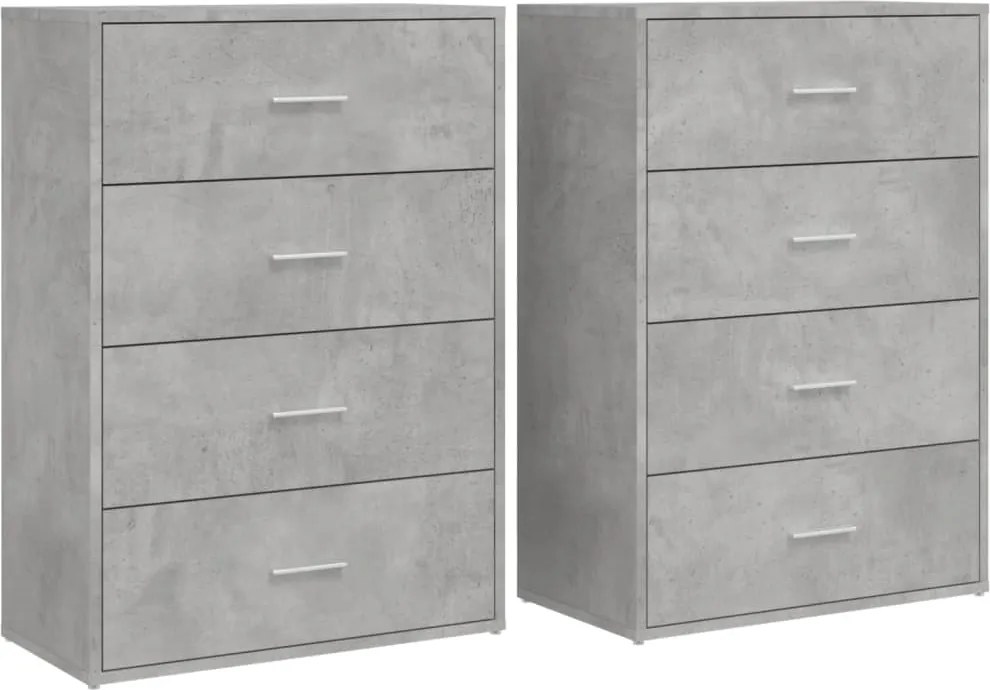 vidaXL 2 db betonszürke szerelt fa tálalószekrény 60 x 31 x 84 cm