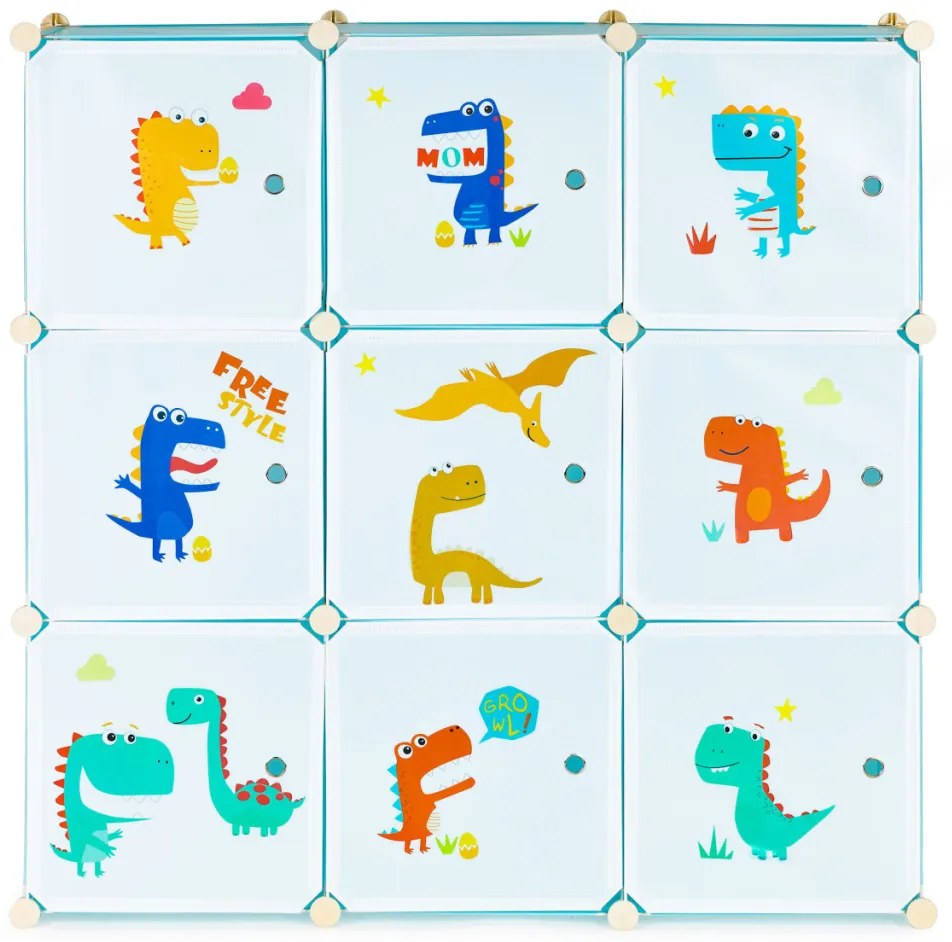 Dínós játéktároló szekrény 109x37x109 cm