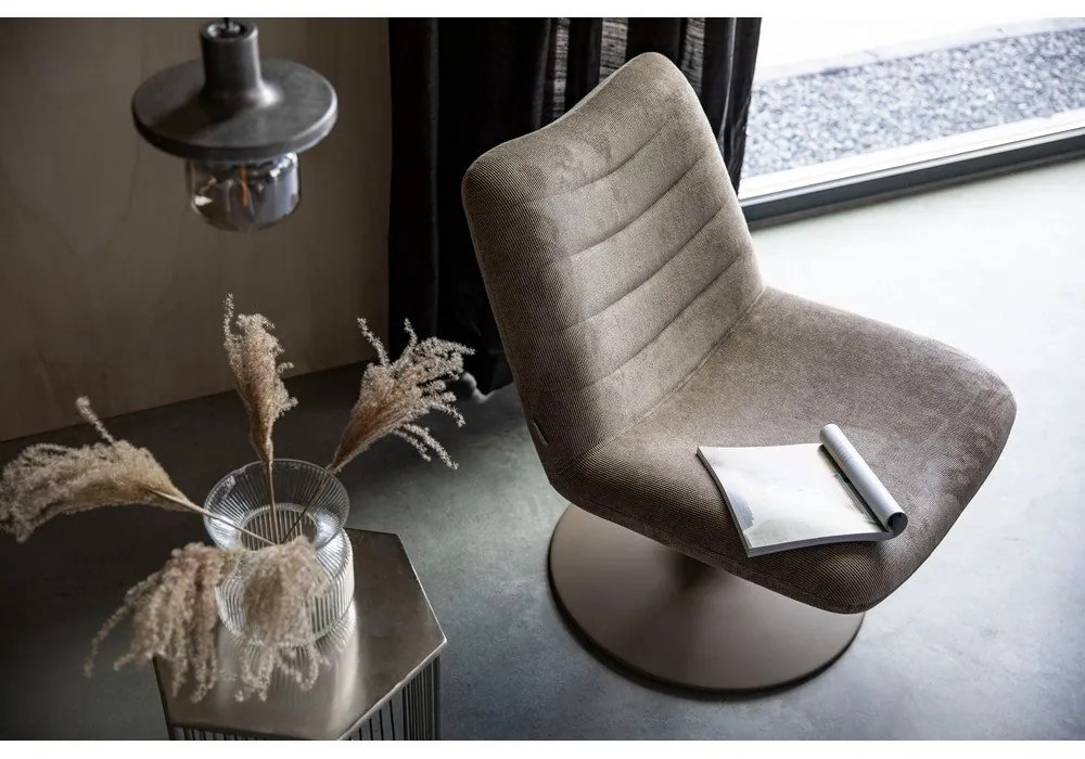 Bézs bársony fotel Bubba – Zuiver