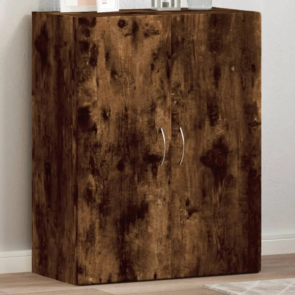 füstös tölgy színű szerelt fa irattartó szekrény 60x32x77,5 cm