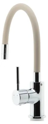 FERRO - Mosogató csap rugalmas karral fényezett króm/bézs