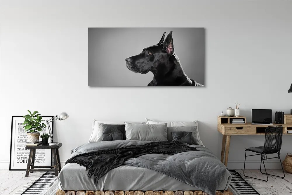 Canvas képek Fekete kutya 125x50 cm