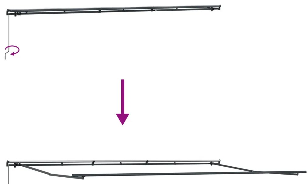 Kézi behúzható napellenző sárga és narancs 600x300 cm