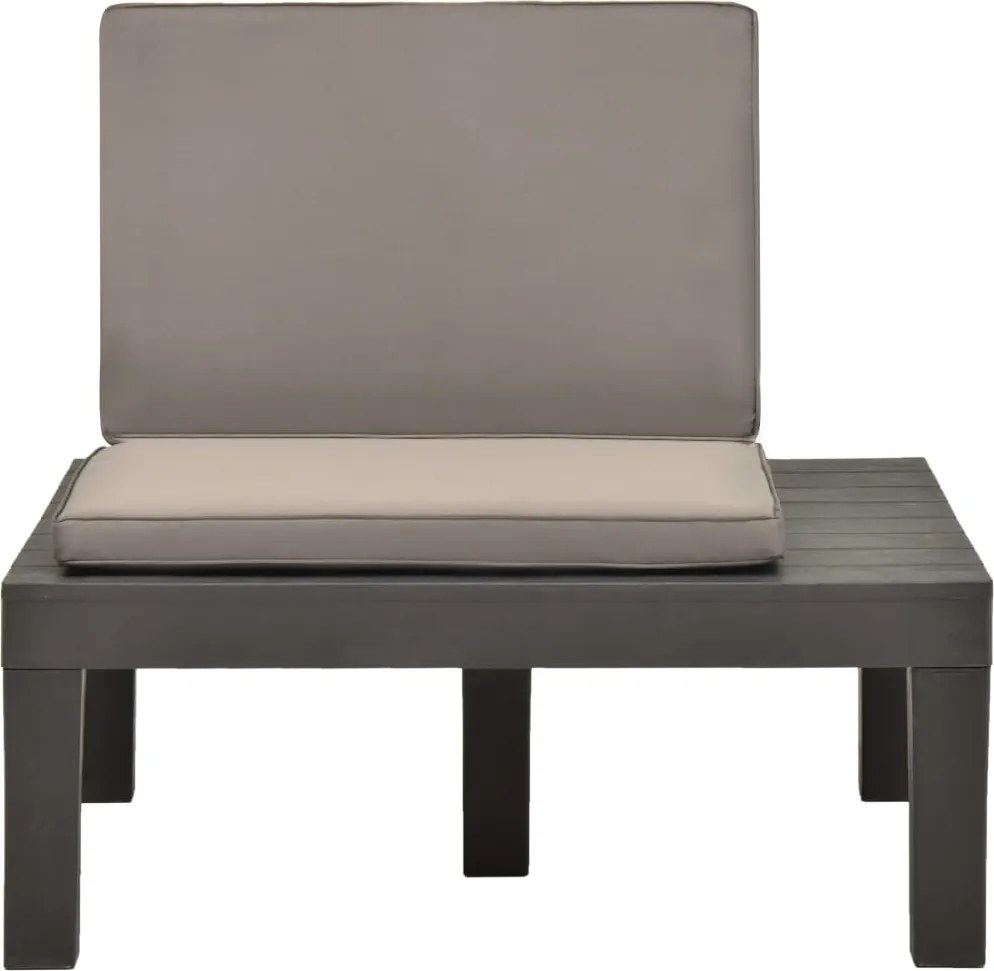 vidaXL antracitszürke műanyag kerti társalgószék párnával