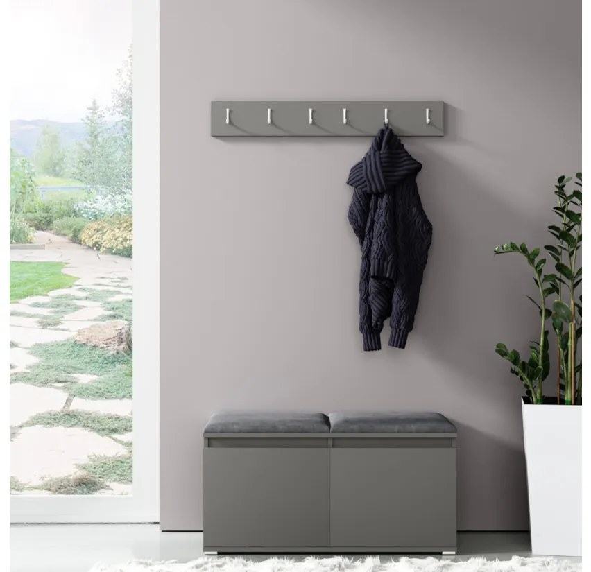 EUGENIO 5 előszoba összeállítás, 100x49,5x40, tölgy artisan/černá/trinity 15