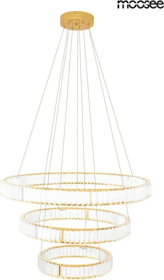 KING HOME MSE010100176 LIBERTY Kristály Függesztett Lámpa Arany LED IP20
