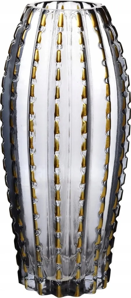 Magas üveg váza virágokhoz és dekorációkhoz Serenite Gold