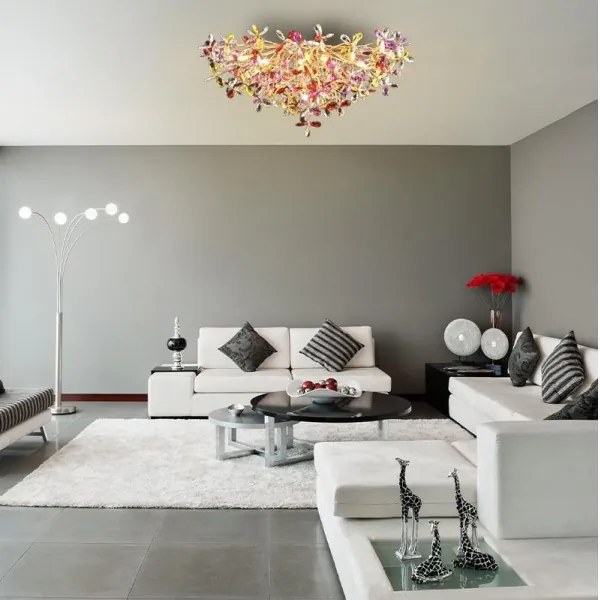 Kristály felületre szerelhető csillár 12xG9/40W/230V színes