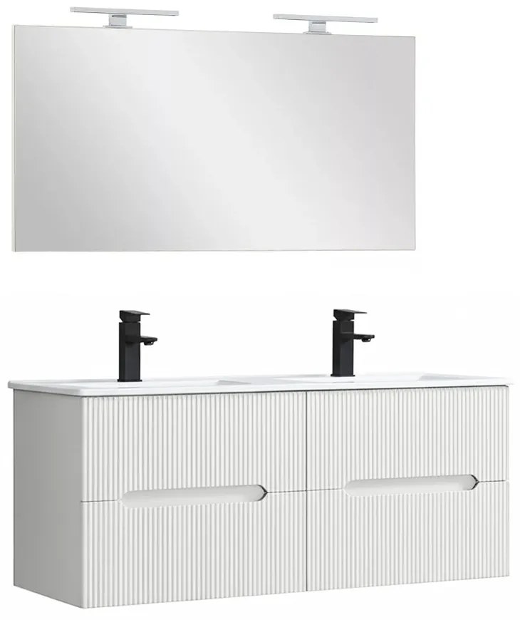 Trent Fürdőszobabútor 120 cm kerámia mosdóval tükörrel 60x120 cm fehér