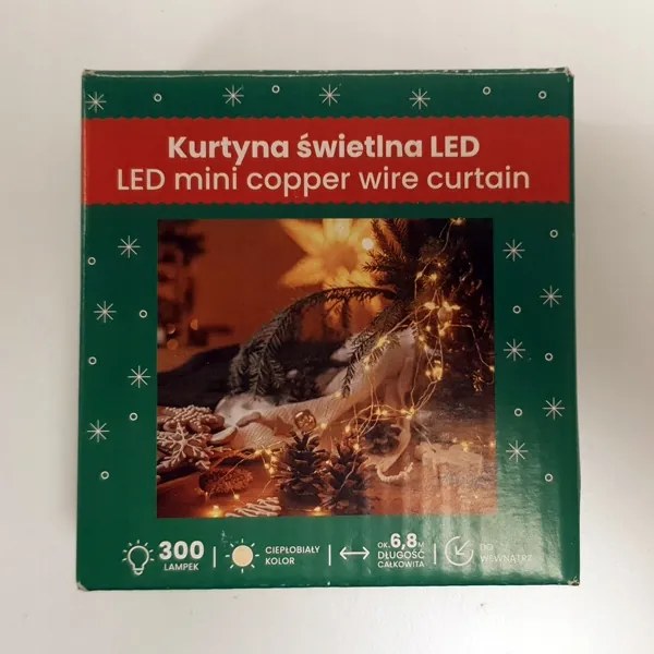 Fényfüggöny Lámpák Melegfehér Karácsonyi 6,8m 300LED 300-ww