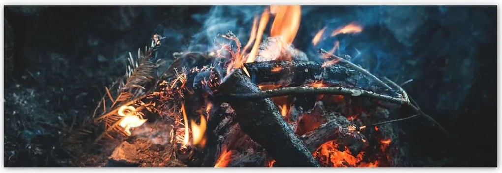 Poszterek 200x66 Tűz az éjszakában az erdőben