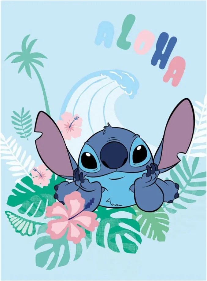Disney Lilo és Stitch, A csillagkutya Aloha coral fleece takaró 100x150cm