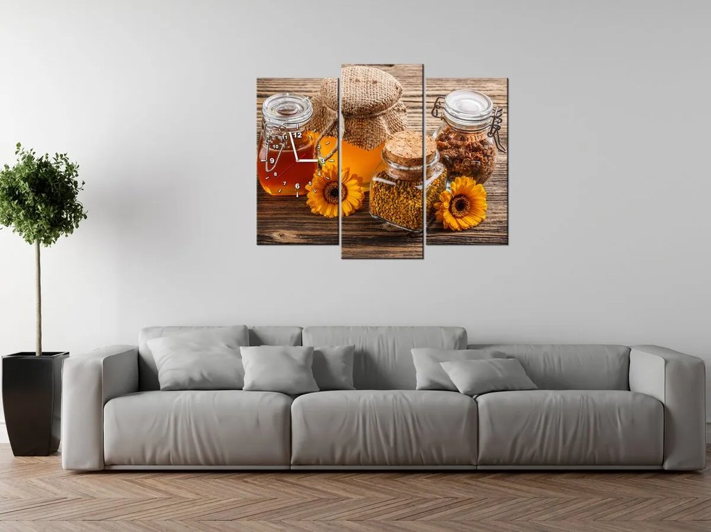 Gario Órás falikép Méz - 3 részes Méret: 80 x 40 cm