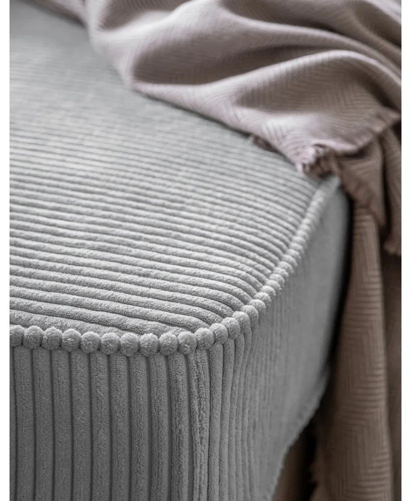 Világosszürke kordbársony heverő (jobb oldali) Chic Charlotte – Miuform