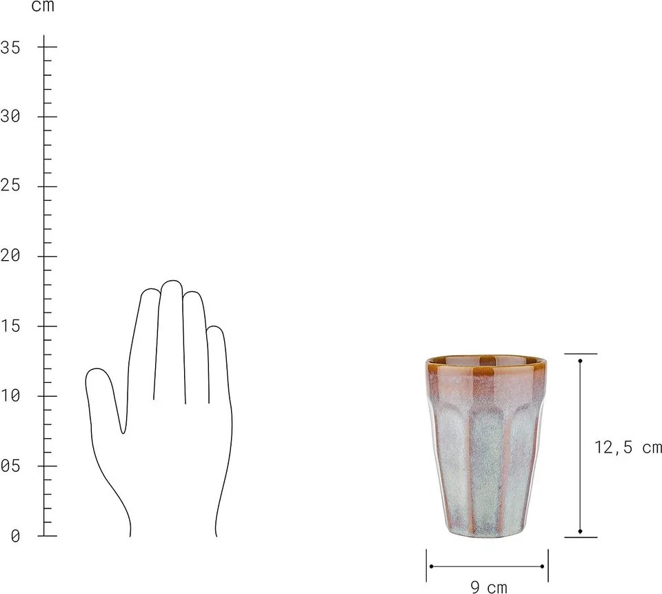BERGAMO Latte Macchiato bögre 330ml, szürke-barna