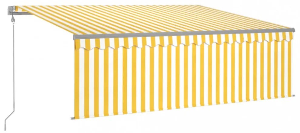 sárga-fehér automata kihúzható napellenző redőnnyel 4 x 3 m