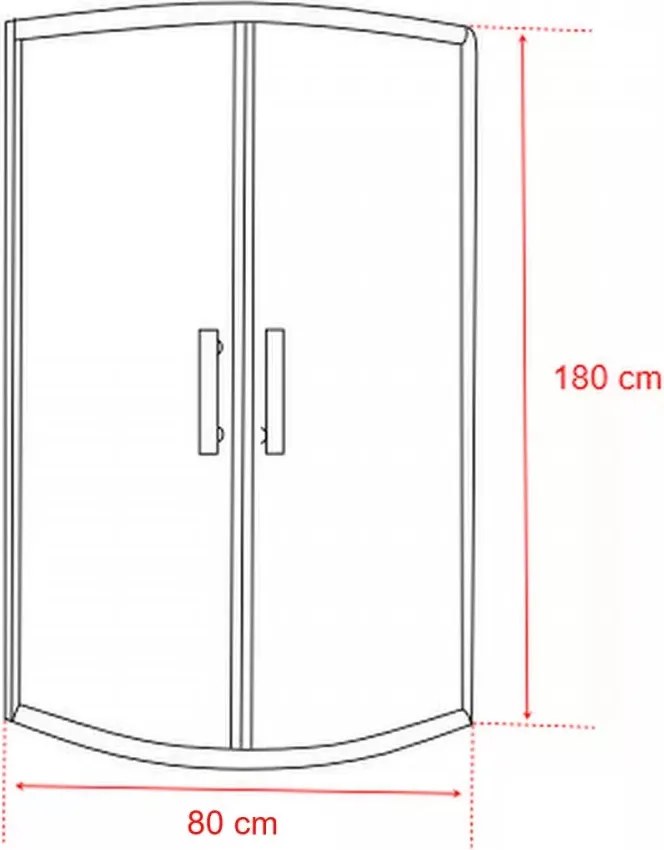 Spirit BAMBOO 80x80x180cm-es íves zuhanykabin, zuhanytálca nélkül
