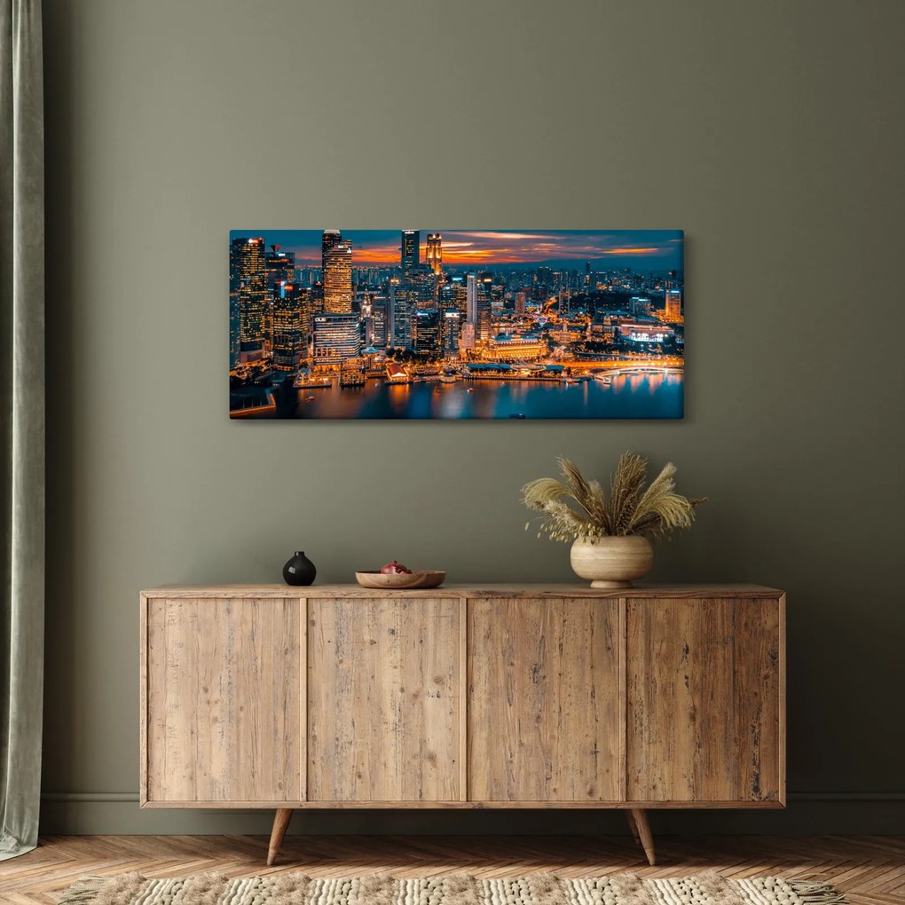 Éjszakai város képe (120x50 cm)