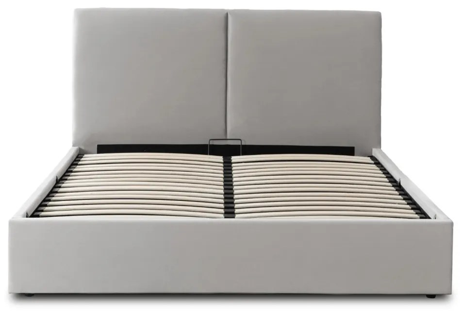 Krém Bársony Franciaágy Ágyneműtartóval. 140×200 MARSYLIA