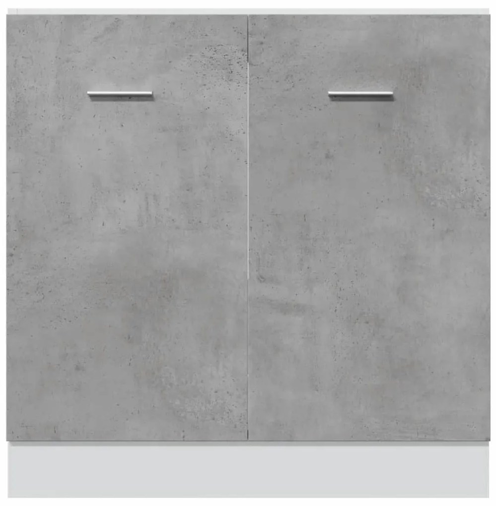 betonszürke szerelt fa mosogató alsószekrény 80 x 46 x 81,5 cm