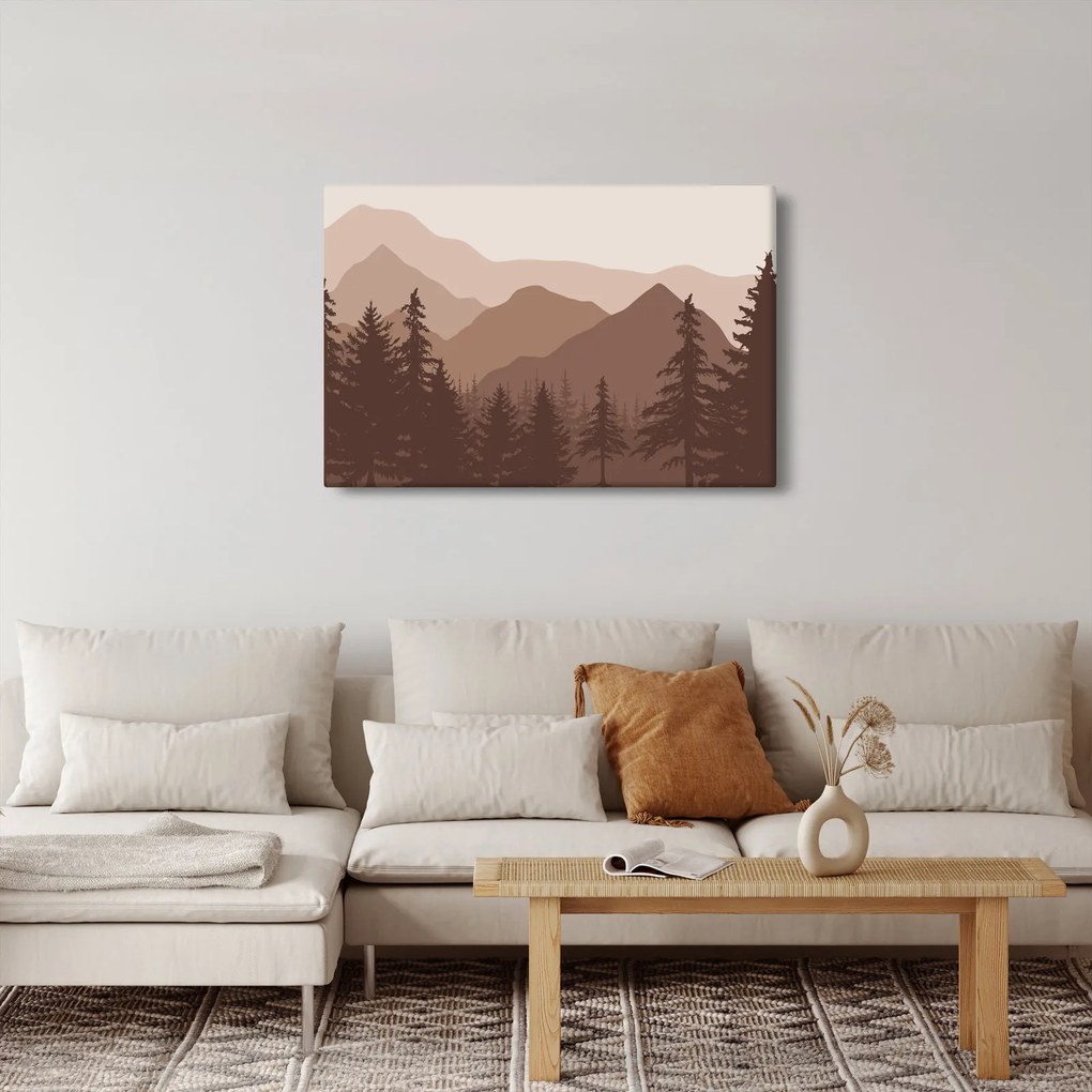 Kép - Barna hegyek N⁰2 (90x60 cm)
