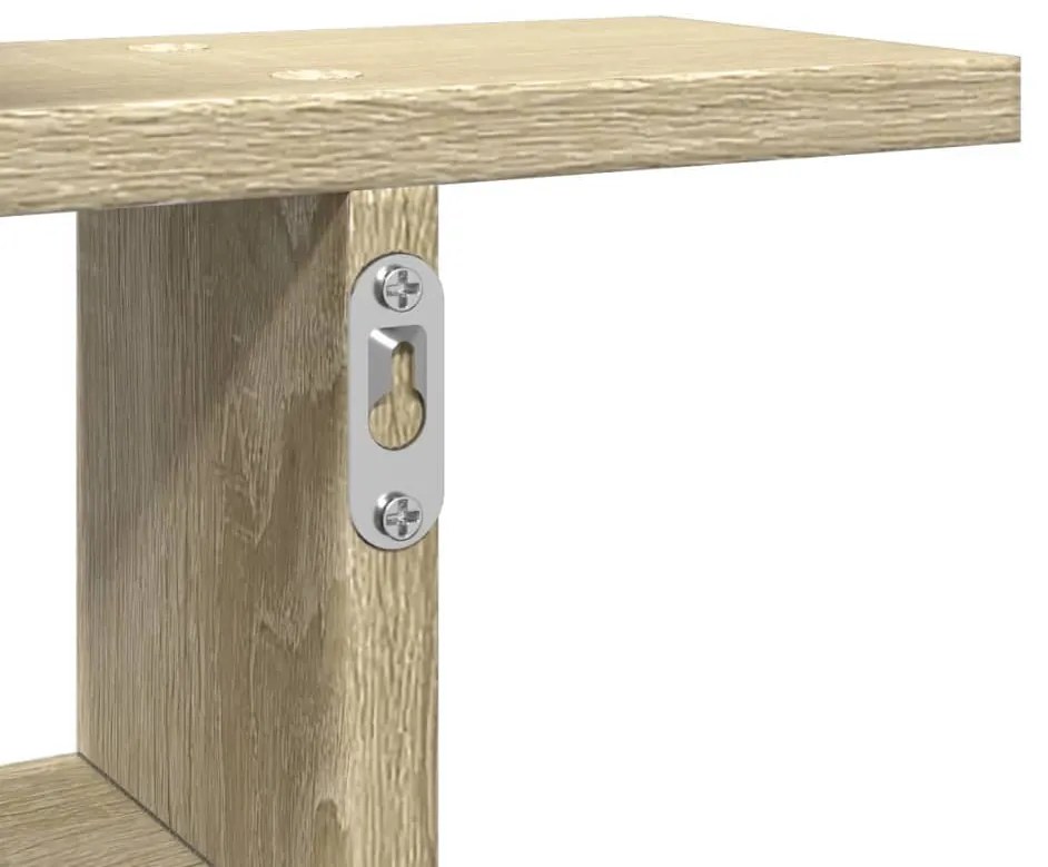 2 db sonoma tölgy színű szerelt fa fali polc 50 x 12 x 50 cm